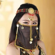 Belly Dance Sexy Face Veil Mask Sequins Sheer Mesh Tribal Face Veil 
 for Halloween Costume Accessor