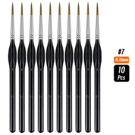 11 Size 00000-7 Fine Black Tip Paint Brush Set for Acrylic Models Mini Miniature Detail Nylon Hair T