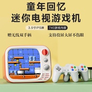 [740 Games] H7 Retro Mini TV Game Console 12cm Screen Two-Player Battle Wireless Handle Arcade TV Ho