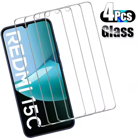 4PCS Screen Protector for Xiaomi Redmi 15C 14C 13C 12C 15 13 12 4G 5G Protective Tempered Glass on R