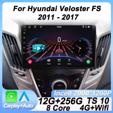 Stereo Head Unit 2din Car Radio Android For Hyundai Veloster FS 2011 - 2017 GPS Navigation Carplay S