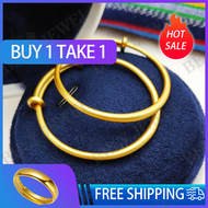 Bely Jewel New Arrival Saudi Gold 18k Pawnable Legit bracelet Female  Wide Glossy bracelet Jewelry Gold Vintage Bridal Earrings Sand Gold bracelet For Women BUY 1 TAKE RING