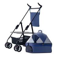 [Fast Delivery]Cat Outing Trolley Dog Stroller Small Dog Pet Outing Trolley Dog Stroller Foldable Detachable Cage