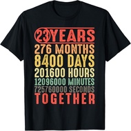 23rd Anniversary 23 Years Couple 23rd Wedding Anniversary T-Shirt
