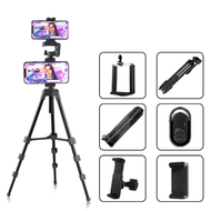 全城熱賣 - 手機直播相機攝影三腳架【1.4米專業攝影三腳架+手機夾（雙機位） 黑色】