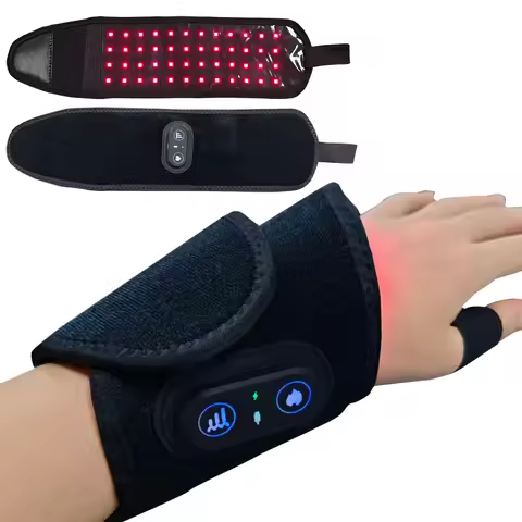 Rechargeable Wireless 660 & 850 nm Infrared Light Red Light Therapy Wrist Wrap Belt with 48 Leds for