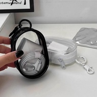 STAMWEEKEND Phone Charger Bag, With Keychain Transparent Data Cable Storage Bag, Coin Purse Anti Dro