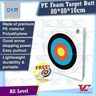 V Club Archery PE Foam Target Butt - 80x80cm 2.2PCF - Shooting Board - Free Target Paper/Target Pin