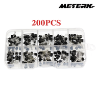 Meterk 200PCS TO-92 NPN P-NP P-ower Transistor 10 Types Values Kit Set BC337/ BC327/ 2N222/ 2N2907/