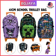 41cm 3 Wheel New Cartoon Trolley School Backpack Kids Trolley Bag 16'' (BGJAYA)