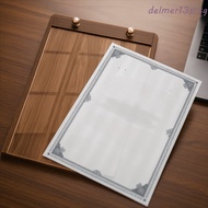 DELMER13P Walnut Wood Menu Clipboard, A4/A5 Non-slip Base Table Sign Holder, Luxurious Detachable Ho