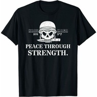 Krav Maga Hebrew Symbol Skull Army Peace Through Strength T-Shirt