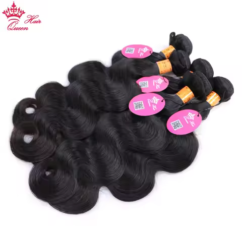 Queen Hair Products Indian Human Hair Body Wave Bundles Deal 8 to 28 Virgin Human Raw Hair Weaves No