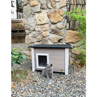 Outdoor Cat House Rainproof Wood Cat Villa Cat Cage Outdoor No Nest Winter Warm Cat House Outdoor Wa