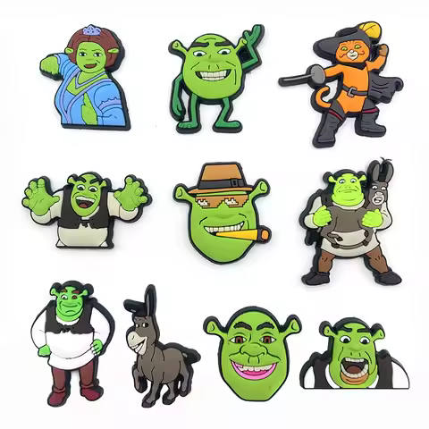 Animated Characters Cartoon Monsters Shrek PVC Decorations Detachable Shoe Charms Accessories for Cr