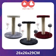 Cat Tree Single Pole With Hanging Toy (26x26x29cm) - Cat Kitten Climbing Frame Durable Play Scratcher Single Tree Cat Scratcher With Toy - Cat Tree Scratcher Pets Kitten Scratching Post Board Cat Toys / Cat Toy / Pet Toy / Mainan Kucing