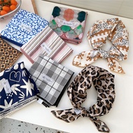 Multifunctional Scarves Square Cotton Scarf Floral Head Scarf Hairband 68x68cm
