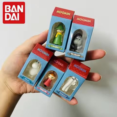 Bandai Authentic Moomin Gashapon Little My Snufkin Mini Figurines With European Style House Box Desk