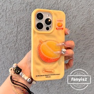 Compatible For IPhone 16 15 11 12 13 14 Pro Max Plus Cartoon 3D Durian Phone Case With Bracket Soft 
