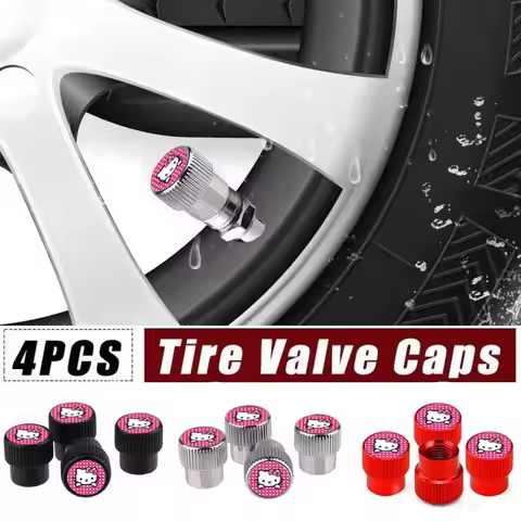 4pcs Miniso Anime Cartoon Sanrio Hello Kitty Car Wheel Tire Valve Stem Caps Air Covers for Maserati 