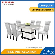 Sumaya Marble Dining Set/ Marble Dining Table/ Meja Makan 6 Kerusi/ Meja Makan Marble/ Meja Makan Set