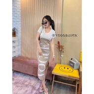 555okstore เดรสยาว ผ้าไหมพร แขนสั้น Rally เนื้อไหมพรมทั้งตัวทอลายHiso จี๊ดมากคะแม่  เดรสแขนสั้น รถเบ