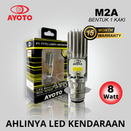Lampu Motor LED AYOTO M2A H6 Hi/Lo 8W+8W AC DC PNP 1 Pcs | Lampu Motor | Aksesoris Motor | COD