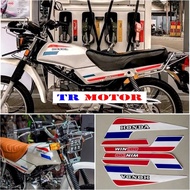 MERAH - Striping Sticker Polet list motorbike HONDA win 100 91 1991 red white full set standard body