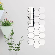 HIASAN DINDING Wall Decoration Contents 7PCS ACRYLIC HEXAGONAL ACRYLIC Hexagon MIRROR Glass Imported MIRROR WALL Sticker 6pcs