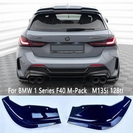 For BMW 1 M-Pack / M135i F40 2019-2024 Rear Side Splitters 2pcs Gloss Black Car Rear Bumper Side Spo
