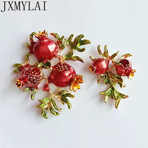 10 PCS Metal KC Gold Plated Drops Of Glaze Enamel Pomegranate Alloy Accessories For Jewelry Making