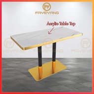 Fayeyang Cafe Table Acrylic Restaurant Dining Table Luxury Set Cafe Gold Table Coffee Table Meja Mak