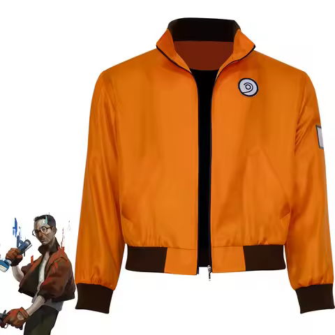 Disco Elysium Kim Kitsuragi Cosplay Costume Kim's Orange Aerostatic Bomber Pilot Jacket