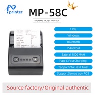 free 3 roll thermal printer bluetooth 58mm mini printer buat hp mesin print struk printer label port