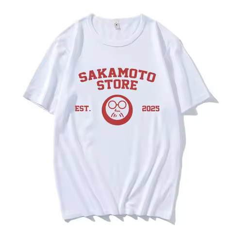 Sakamoto Store EST 2025 Tshirts Cartoon Manga Sakamoto Days Printing T-shirt Short Sleeve Men Women 