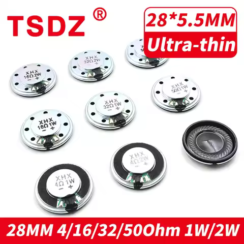 2Pcs 28MM 1W 2W 4/16/32/50R Acoustic Loudspeaker 28*5.5MM Ultra-thin Mini Loud Speaker 416 Ohm 2 Wat
