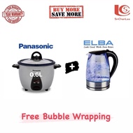 (COMBO OFFER) PANASONIC RICE COOKER 0.6L N.STICK PAN SR-G06FG + ELBA 1.7L JUG KETTLE EJK-F1723