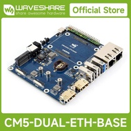 Waveshare Gigabit/2.5G Dual Ethernet Base Board For Raspberry Pi CM5, Dual RJ45 Ethernet Ports, Supp
