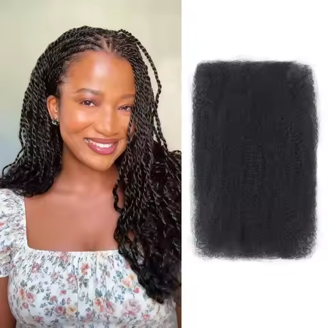 100% Human Hair Kinky Bulk for Braiding Natural Mini Twist Look QVR Afro Kinky Human Hair Bulk Dread