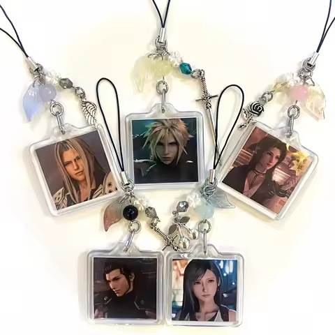 Final F7 Fantasy Handmade Acrylic Keychain Anime Game Character Mobile Bag Pendant Fan Collection Sm