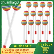 14 Pcs Lollipop Drum Mallet Sticks Round Rainbow Hammer Percussion Sticks Plastic Drumsticks for Kid