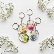 Driedflower Resin art Transparent Keychain - Accessories l Flower l Gift l Souvenir Decoration l Key