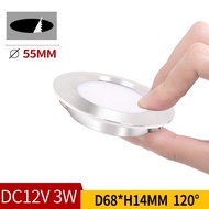 Ultra-thin 3W Embedded Small Downlight 12VDC Built In Downlight Ceiling Recessed LED Spotlight Downlights Panel Light