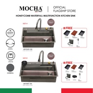 MOCHA SUS304 Honeycomb Multifunction Sink MKS9449-GM Kitchen sink sinki dapur faucet Waterfall Nano 