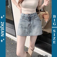 Women's plain stone-pressed jeans skirt, QC Bigsize 55kg-90kg, a-shaped bag, fashion bigsize 2Kjeans