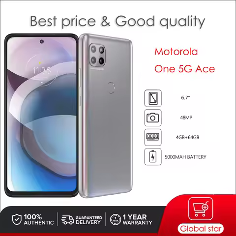 Motorola One 5G Ace XT2113 Refurbished Original Unlocked Phone 4GB RAM 64GB ROM 6.7 inches 48MP 4G L