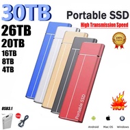 100 Original High-speed SSD 30TB Storage Portable External Solid State Hard Drive USB3.1 Interface Mobile Hard Drive For Xiaomi 💯