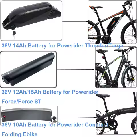 Lithium Ebike Battery 36V 10Ah 12Ah 14Ah 15Ah 500Wh Powerider Thunder 29er TARGA Force ST Compact Fo
