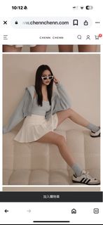 Chenn chenn蜜桃絨短版連帽外套