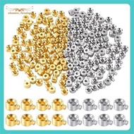 [eleanore_faraday.] 80pcs Crimp Beads for Jewelry Making, Gold Silver Spacer Beads Metal Bead Stoppe